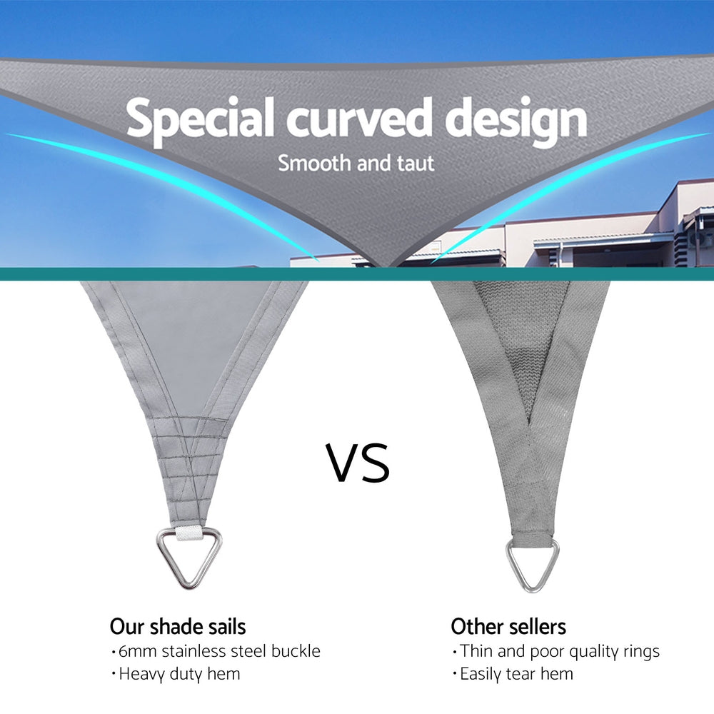 Instahut | Waterproof Shade Sail | Shade Cloth Triangle Canopy | 220GSM | 4x4x4m