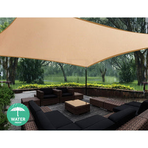 Waterproof Shade Sail | 2x4m | Rectangle | Sand | 95% Shade Cloth