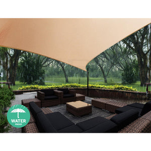 Waterproof Shade Sail | 5x5x5m | Rectangle | Sand | 95% Shade Cloth