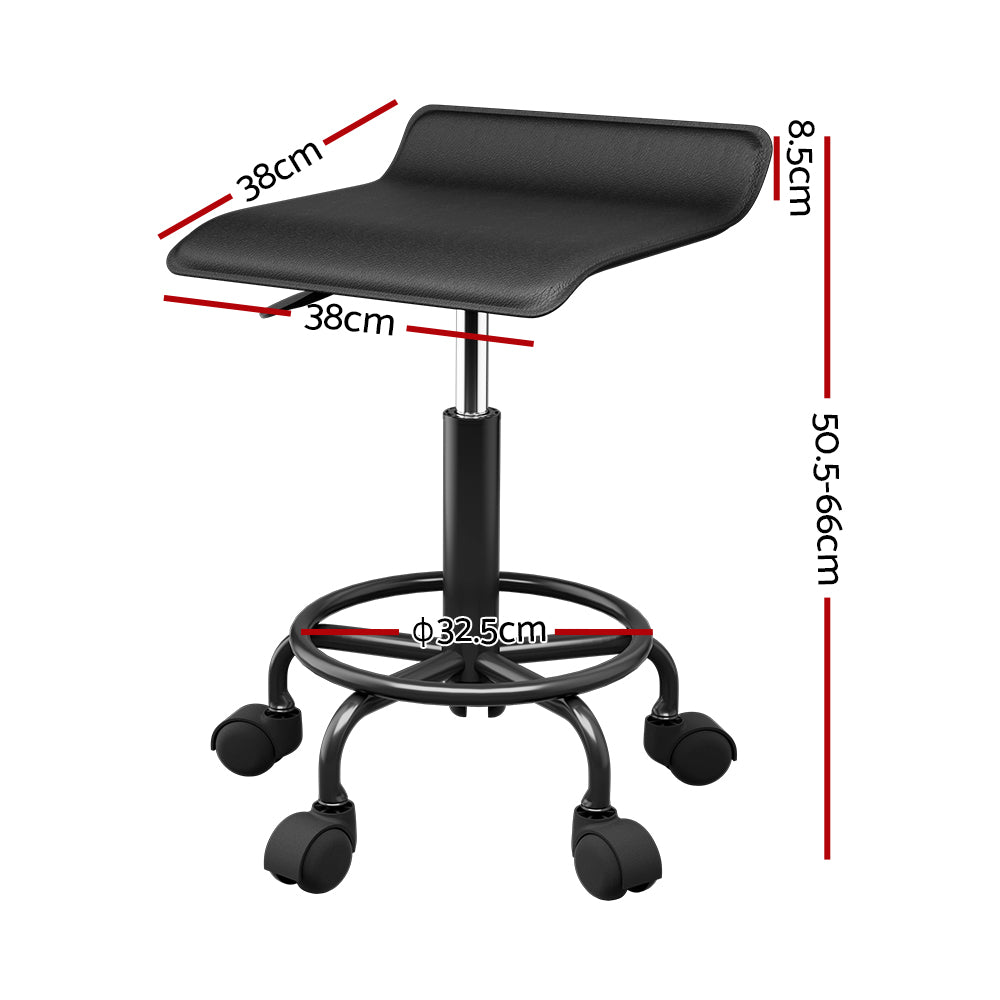 Salon Stool | Square Swivel Chair | Black