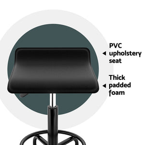 Salon Stool | Square Swivel Chair | Black