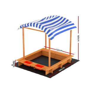 Sandpit | Wooden Sandbox | Canopy Water Basin | Toys 146CM
