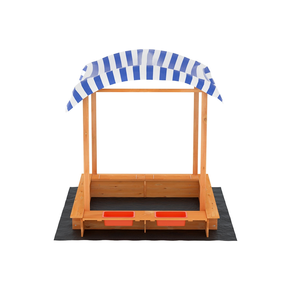 Sandpit | Wooden Sandbox | Canopy Water Basin | Toys 146CM