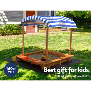 Sandpit | Wooden Sandbox | Canopy Water Basin | Toys 146CM