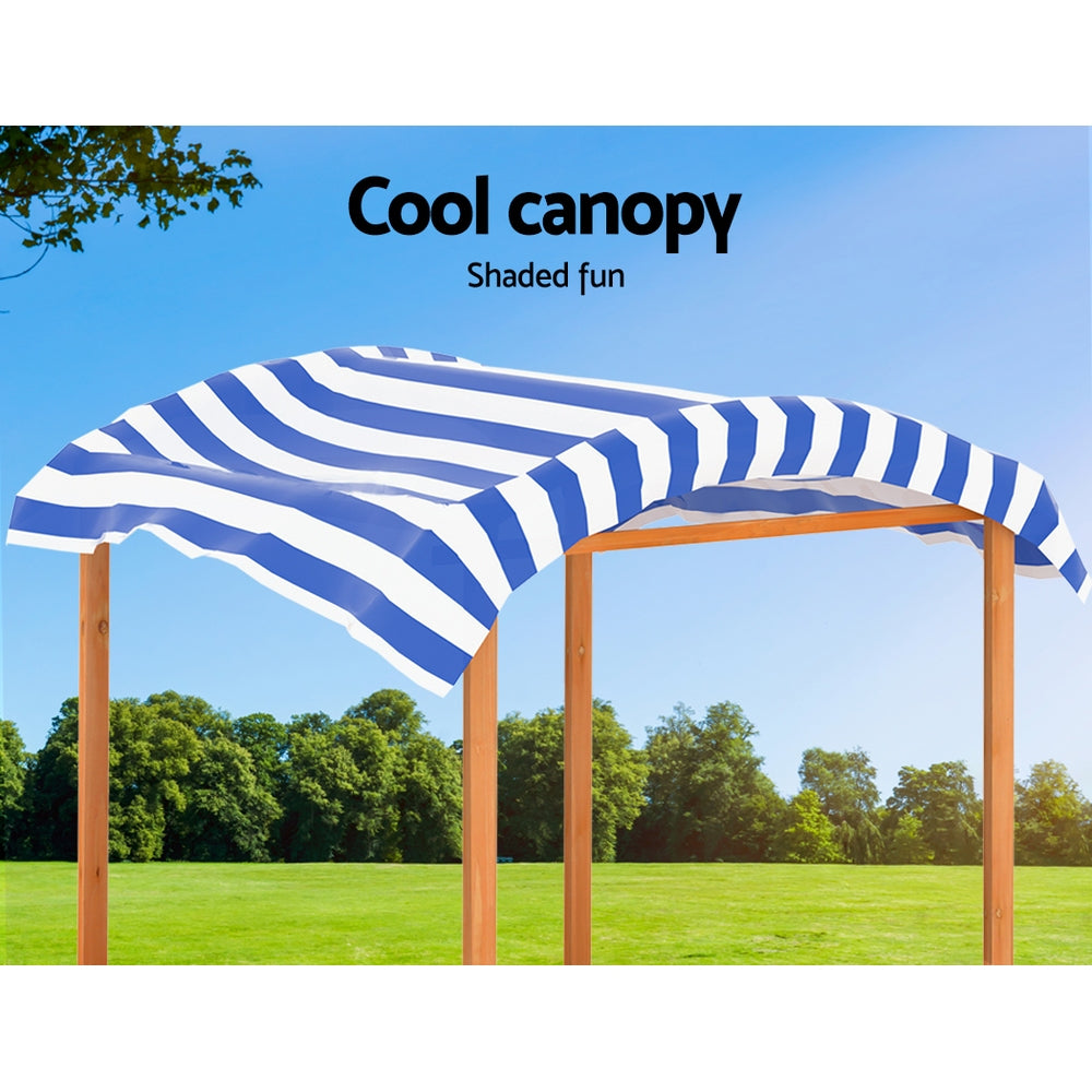 Sandpit | Wooden Sandbox | Canopy Water Basin | Toys 146CM