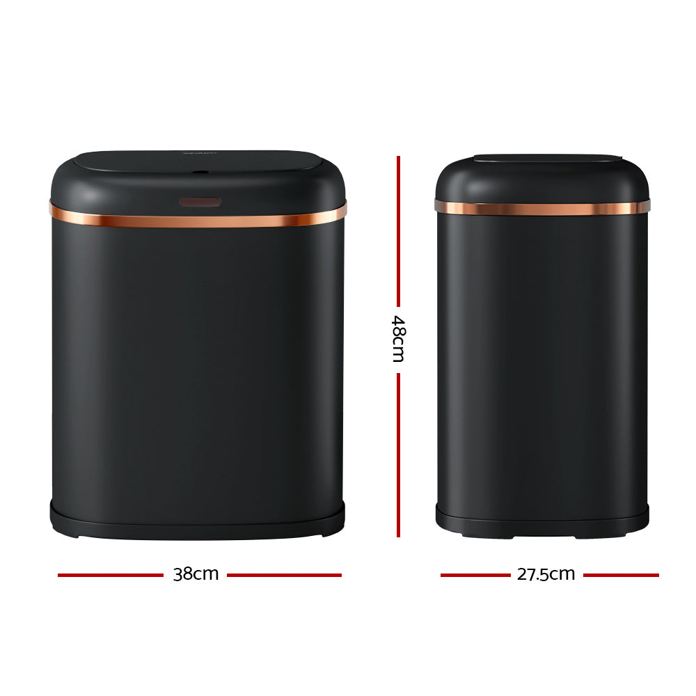 Devanti Sensor Bin | 38L | Motion Activated | Black
