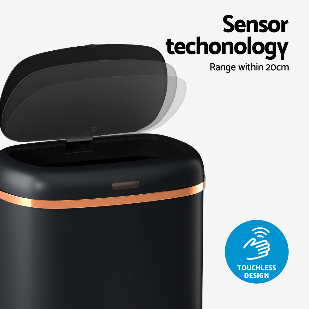 Devanti Sensor Bin | 38L | Motion Activated | Black