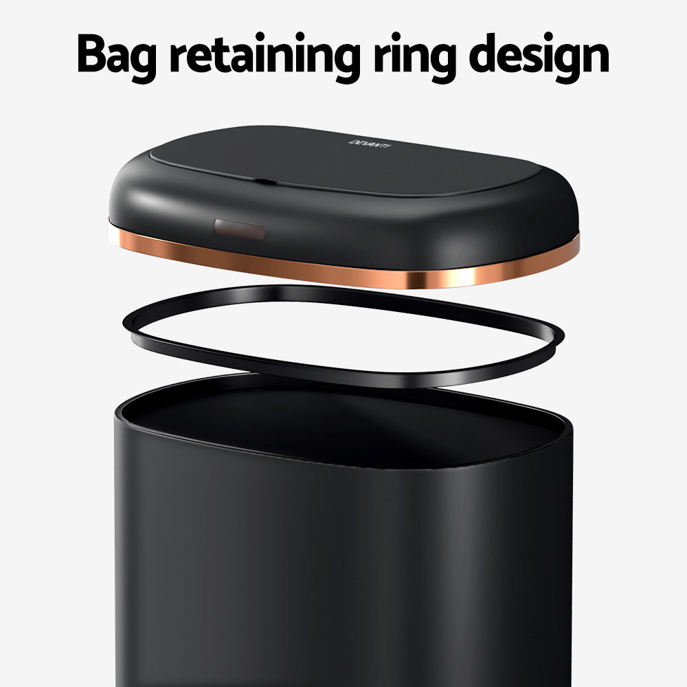 Devanti Sensor Bin | 38L | Motion Activated | Black