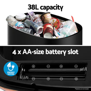 Devanti Sensor Bin | 38L | Motion Activated | Black