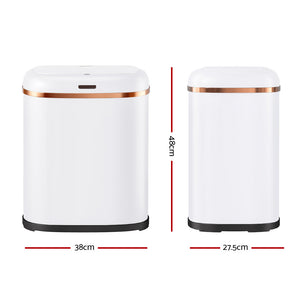 Devanti Sensor Bin | 38L | Motion Activated | White