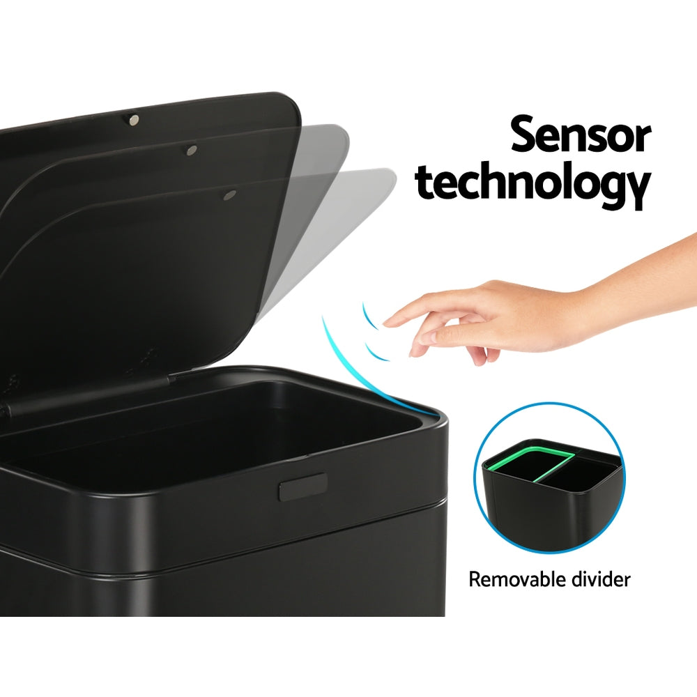 Devanti Motion Sensor Bin | 70L | Pedal Bin | Automatic | Black
