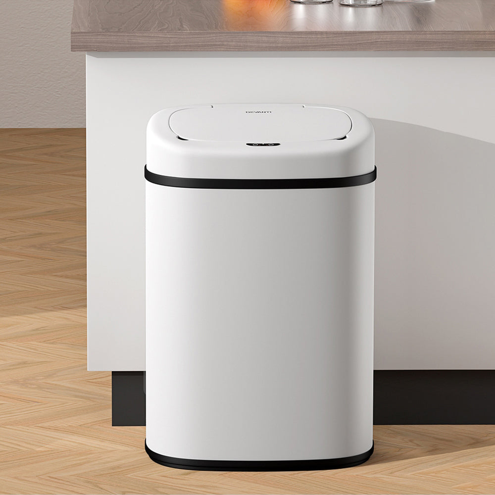 Devanti 82L Motion Sensor Bin | Rubbish Automatic | White