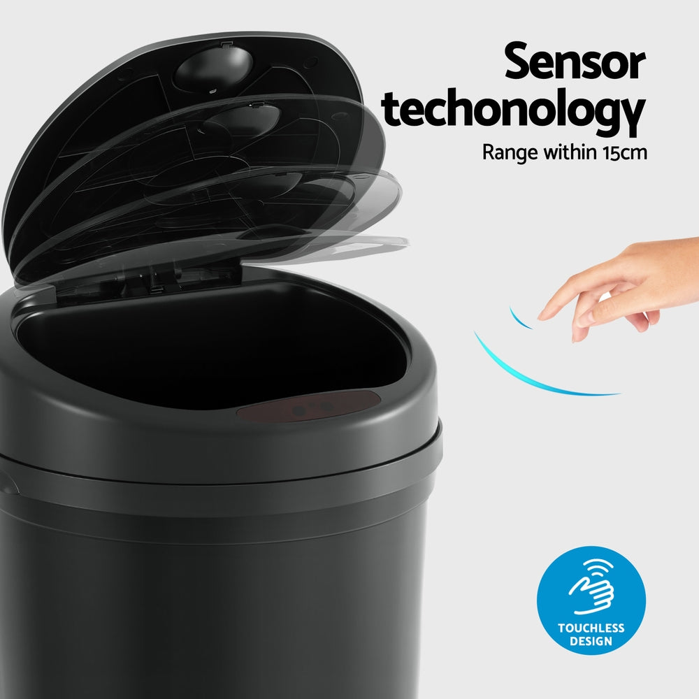 Sensor Bin | Motion Activated | 9L | Automatic Trash Can | Black