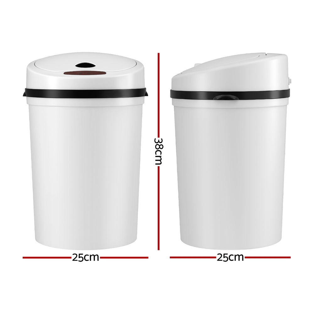 Automatic Sensor Rubbish Bin | 9L | Motion Lid | White