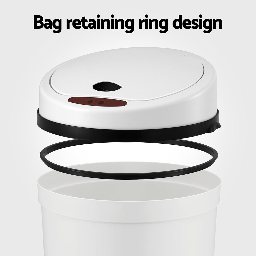 Automatic Sensor Rubbish Bin | 9L | Motion Lid | White