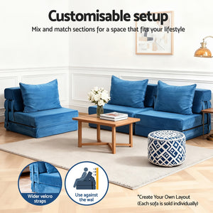 Convertible Folding Sofa Bed | Armless Lounger | Floor Futon Mattress