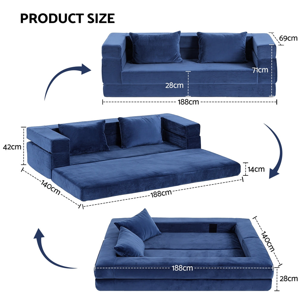 Pull-Out Sofa Bed | Foldable Lounge Chair | Convertible Mattress