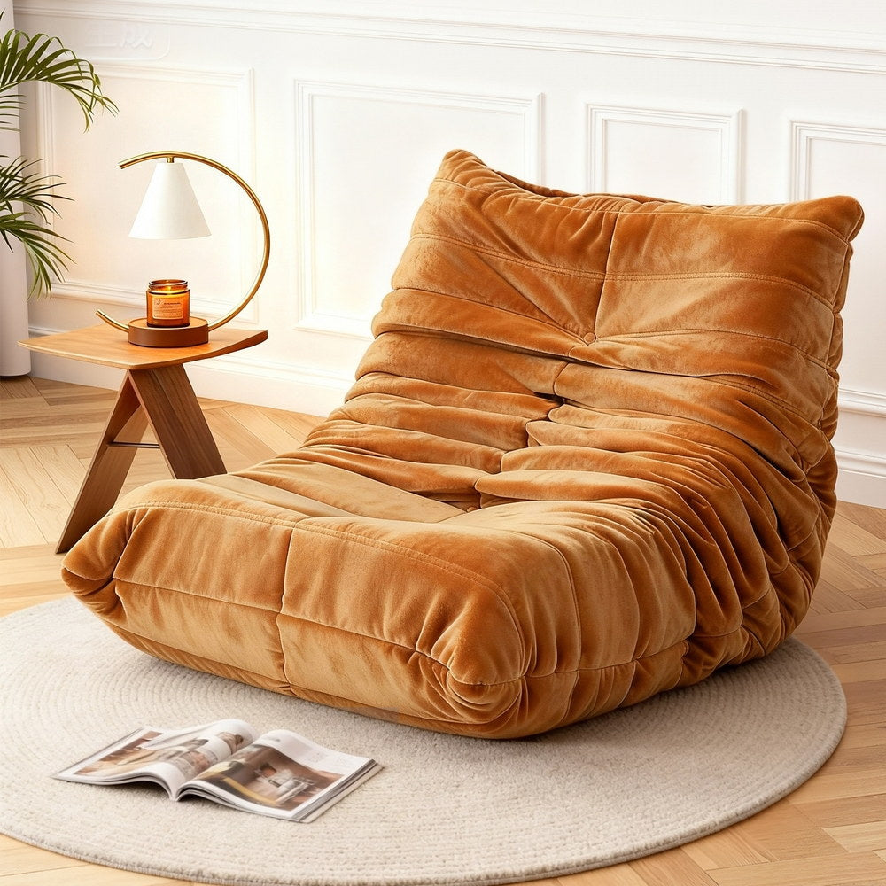 Lazy Floor Sofa Chair | Foam Pouffe Recliner | Accent Lounge Couch