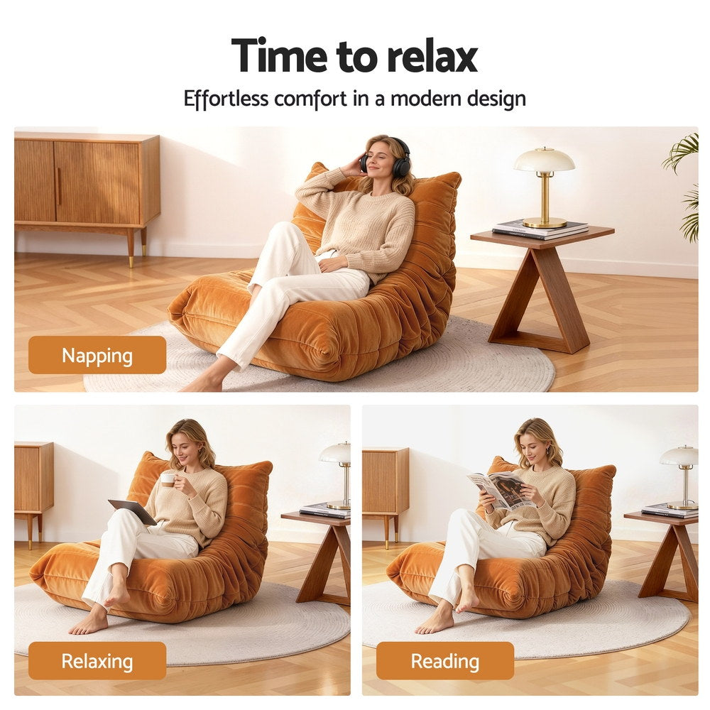 Lazy Floor Sofa Chair | Foam Pouffe Recliner | Accent Lounge Couch