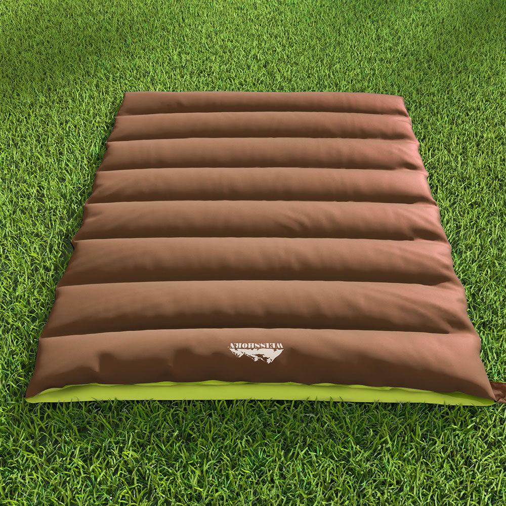 Double Sleeping Bag | Thermal for Camping & Hiking | Brown | -5°C