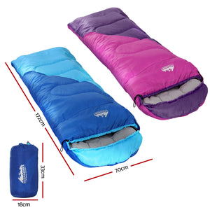 Kids Sleeping Bags Set of 2 | 172cm Single | Thermal Camping & Hiking
