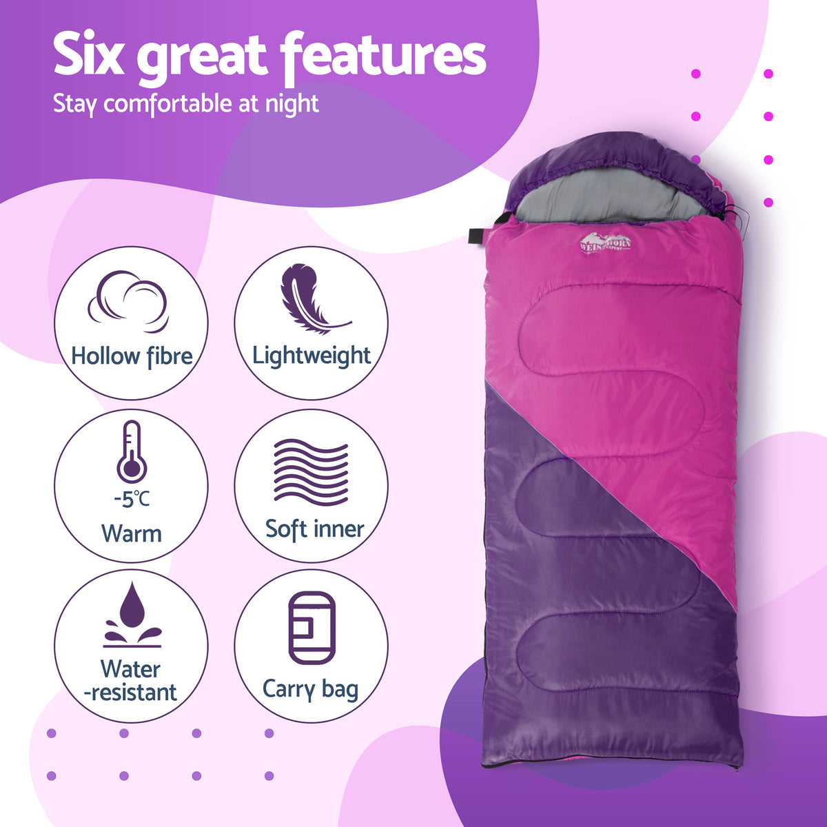 Kids Sleeping Bags Set of 2 | 172cm Single | Thermal Camping & Hiking