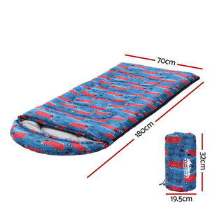 Kids Sleeping Bag | Single | 180cm | Thermal Camping & Hiking | Blue
