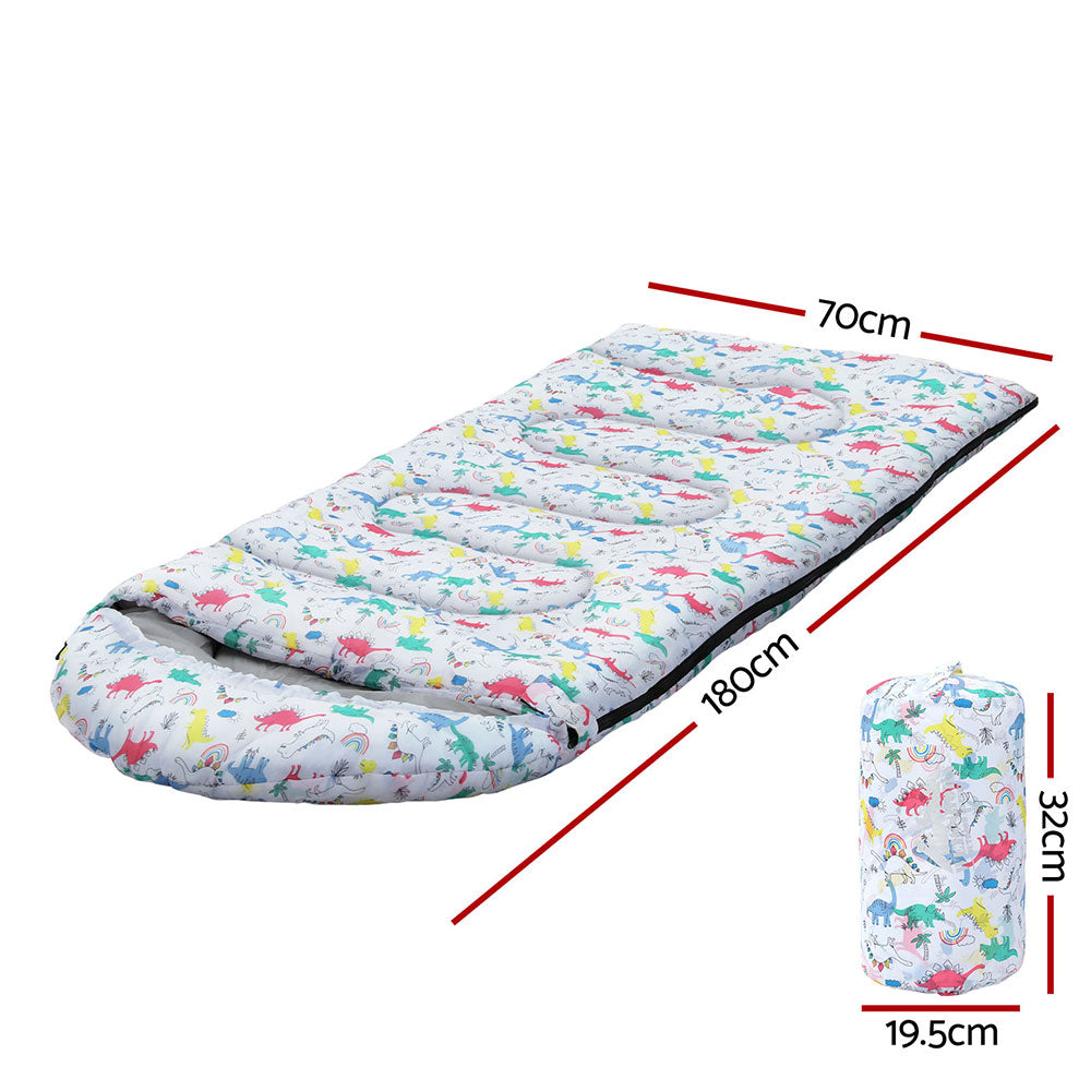 Kids Sleeping Bag | Single | 180cm | Thermal Camping & Hiking | White
