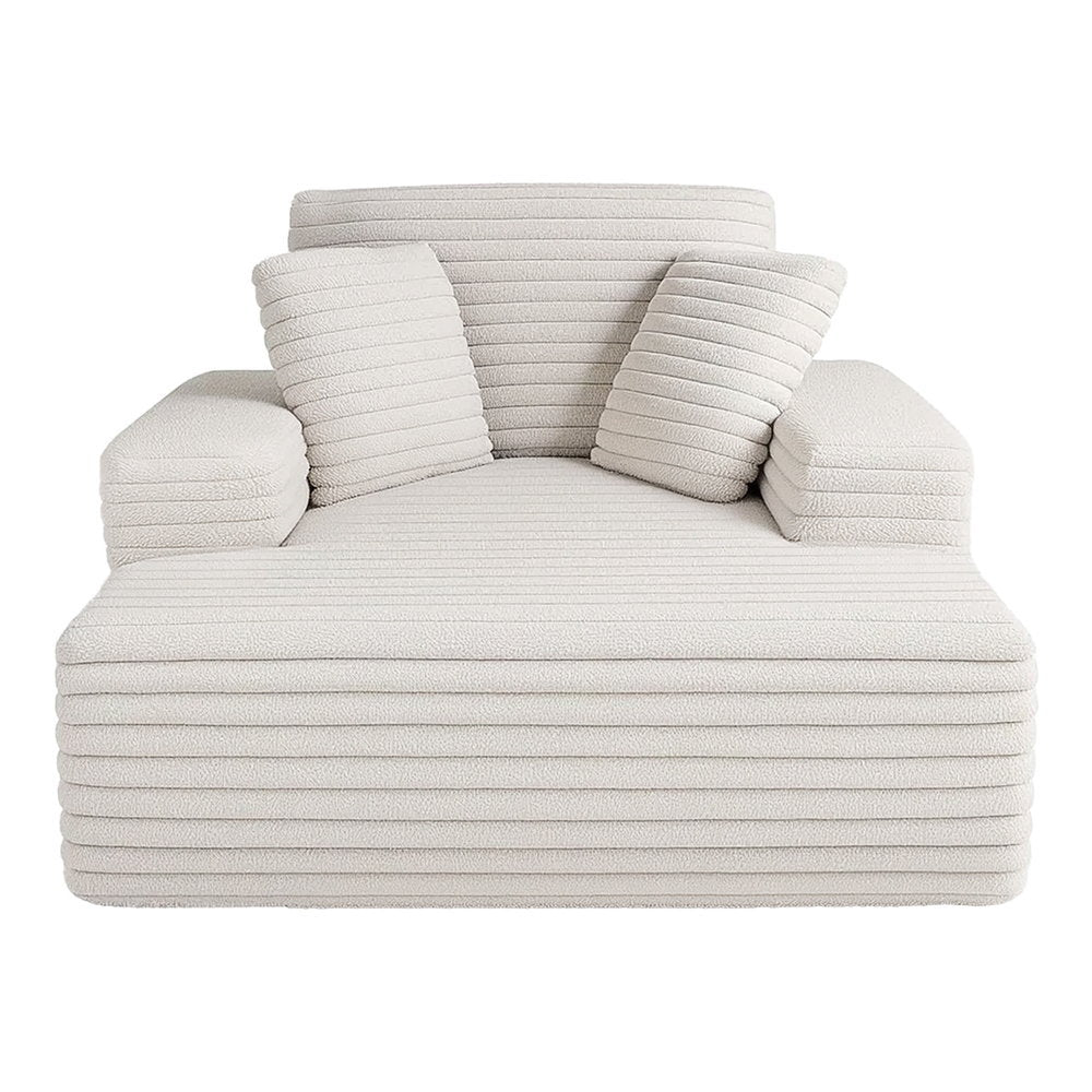 Sleeper Lounge Chair | Recliner Sofa Bed | Faux Fur Fabric | Cloud Style