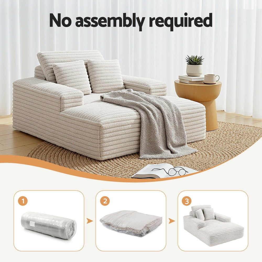 Sleeper Lounge Chair | Recliner Sofa Bed | Faux Fur Fabric | Cloud Style