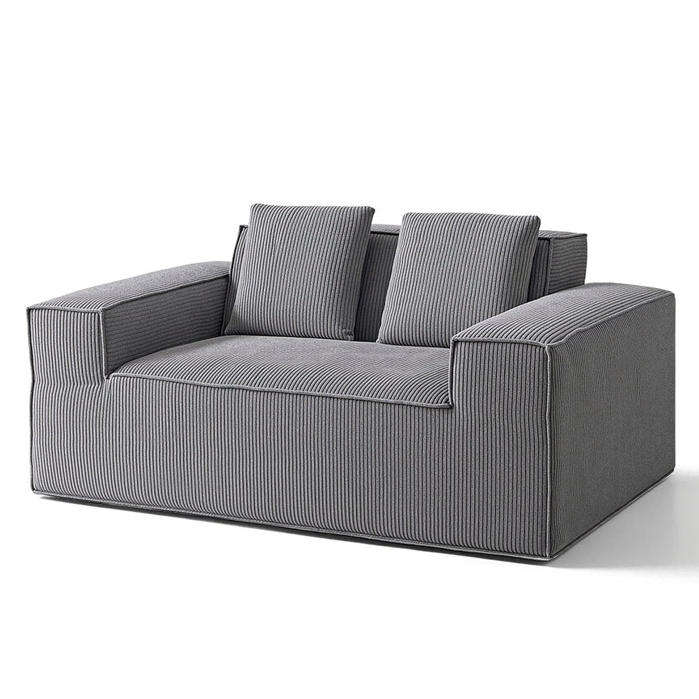 2 Seater Sofa Loveseat | Corduroy | No Assembly | Compact Apartment Couch