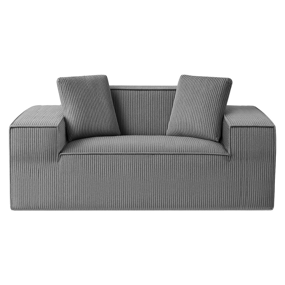 2 Seater Sofa Loveseat | Corduroy | No Assembly | Compact Apartment Couch