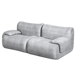 2 Seater Modular Sofa | Sectional Couch Bed | No Assembly | Grey