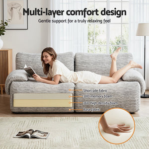 2 Seater Modular Sofa | Sectional Couch Bed | No Assembly | Grey