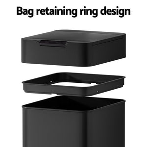 Devanti Sensor Bin | 50L | Motion Activated | Automatic Rubbish Bin | Black