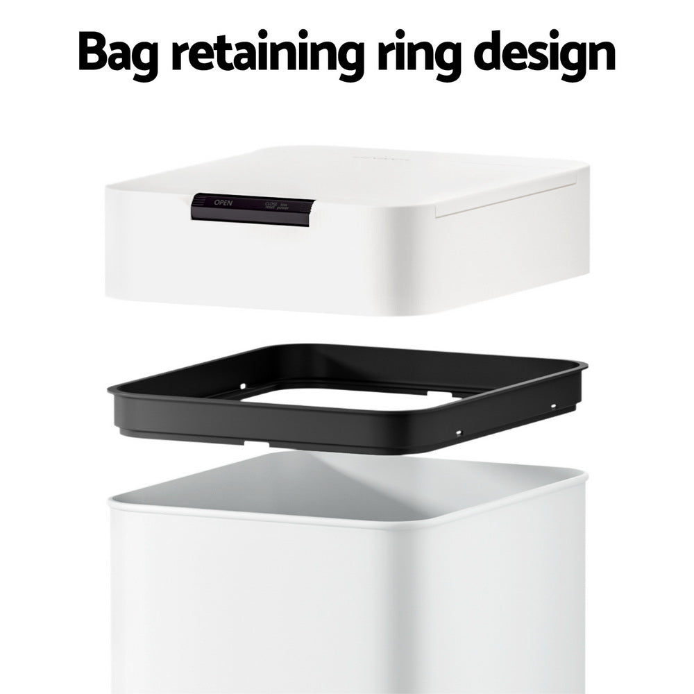 Devanti Sensor Bin | 50L | Motion Activated | Automatic Rubbish Bin | White