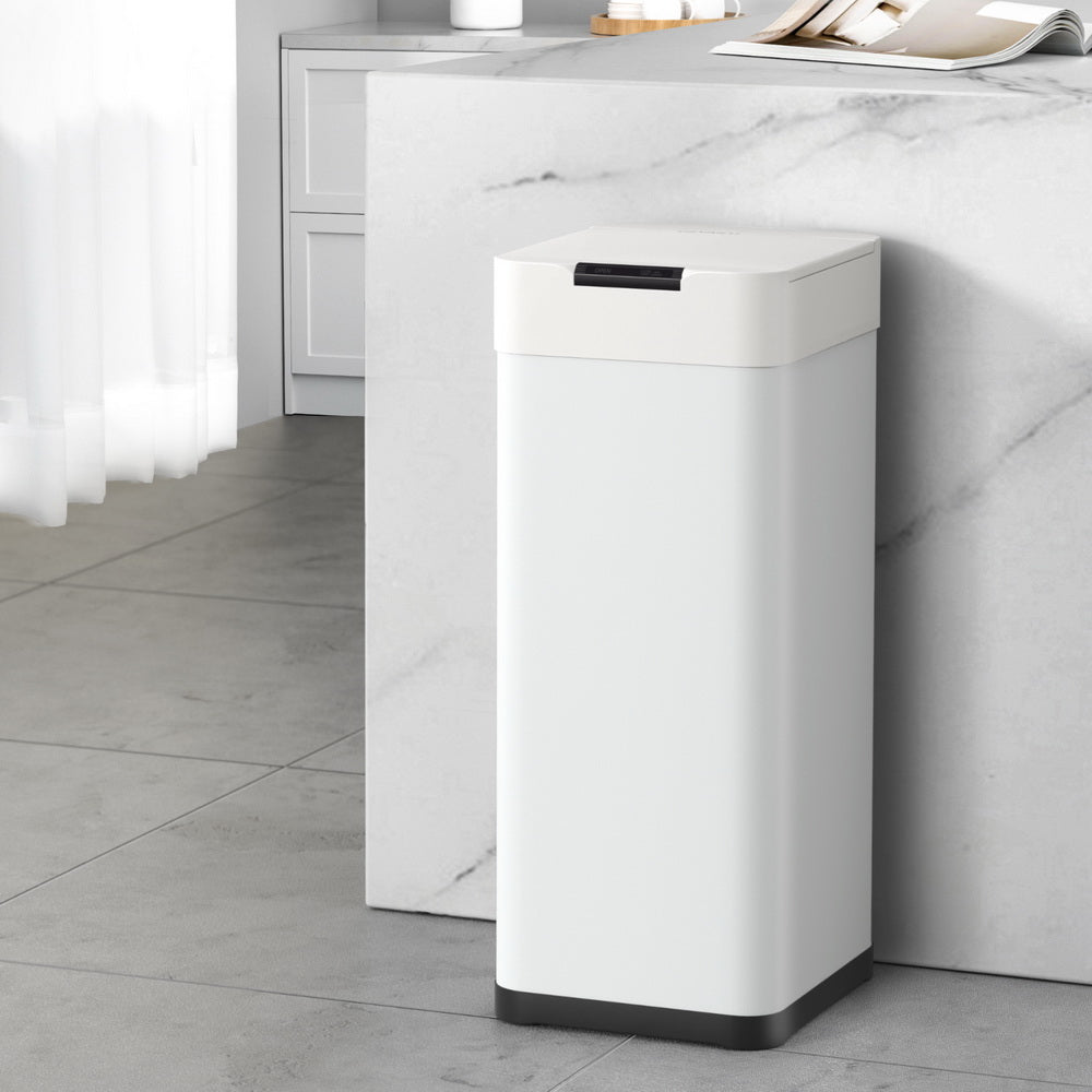 Devanti Sensor Bin | 50L | Motion Activated | Automatic Rubbish Bin | White