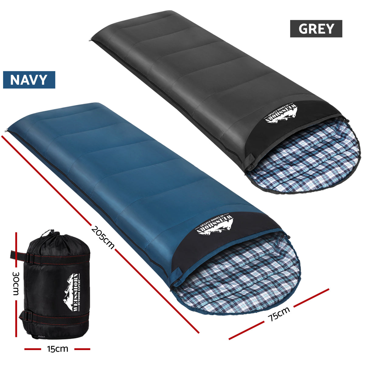 Sleeping Bags Set of 2 | Single Thermal | Camping & Hiking | 0°C Rating