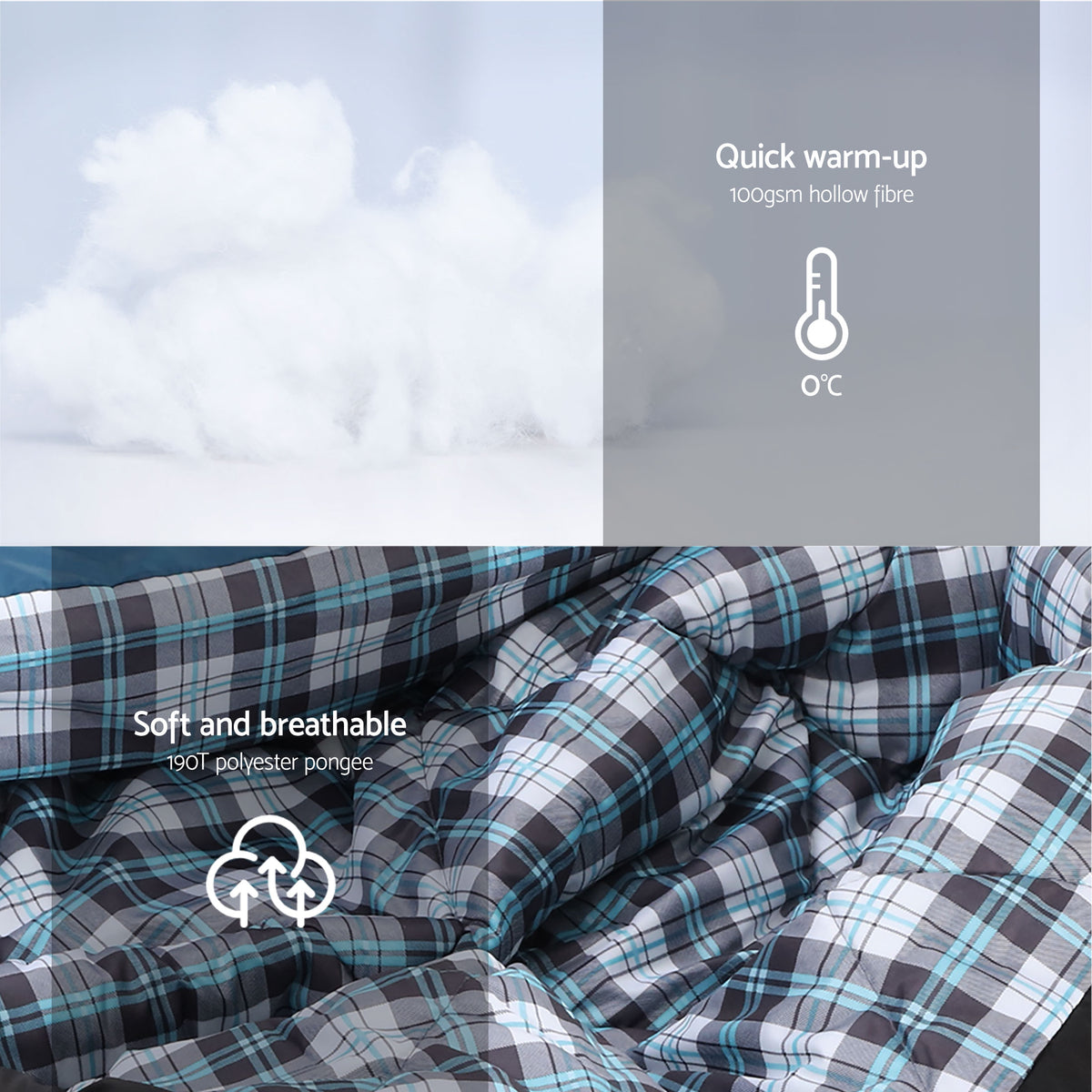 Sleeping Bags Set of 2 | Single Thermal | Camping & Hiking | 0°C Rating