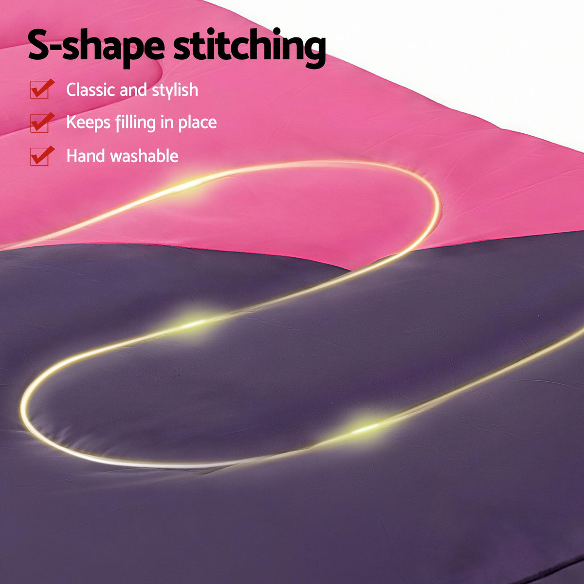Single Sleeping Bag 213cm | Thermal Camping & Hiking | Pink