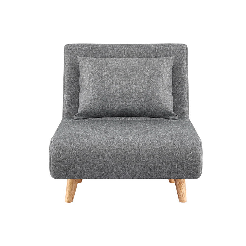 Sofa Bed | Convertible Couch Recliner Lounge Chair | Linen Grey