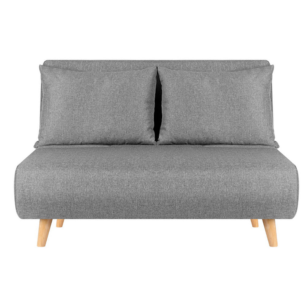 Sofa Bed 2-Seater | Convertible Couch Recliner Lounge Chair | Linen Fabric