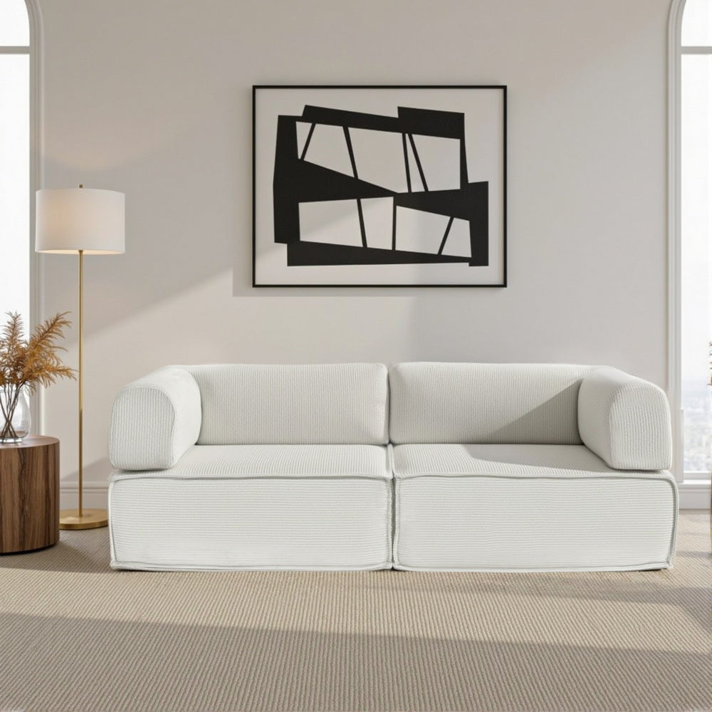 Foldable Sofa Bed | Convertible Floor Lounger | Beige