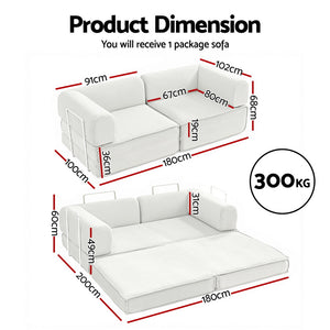 Foldable Sofa Bed | Convertible Floor Lounger | Beige