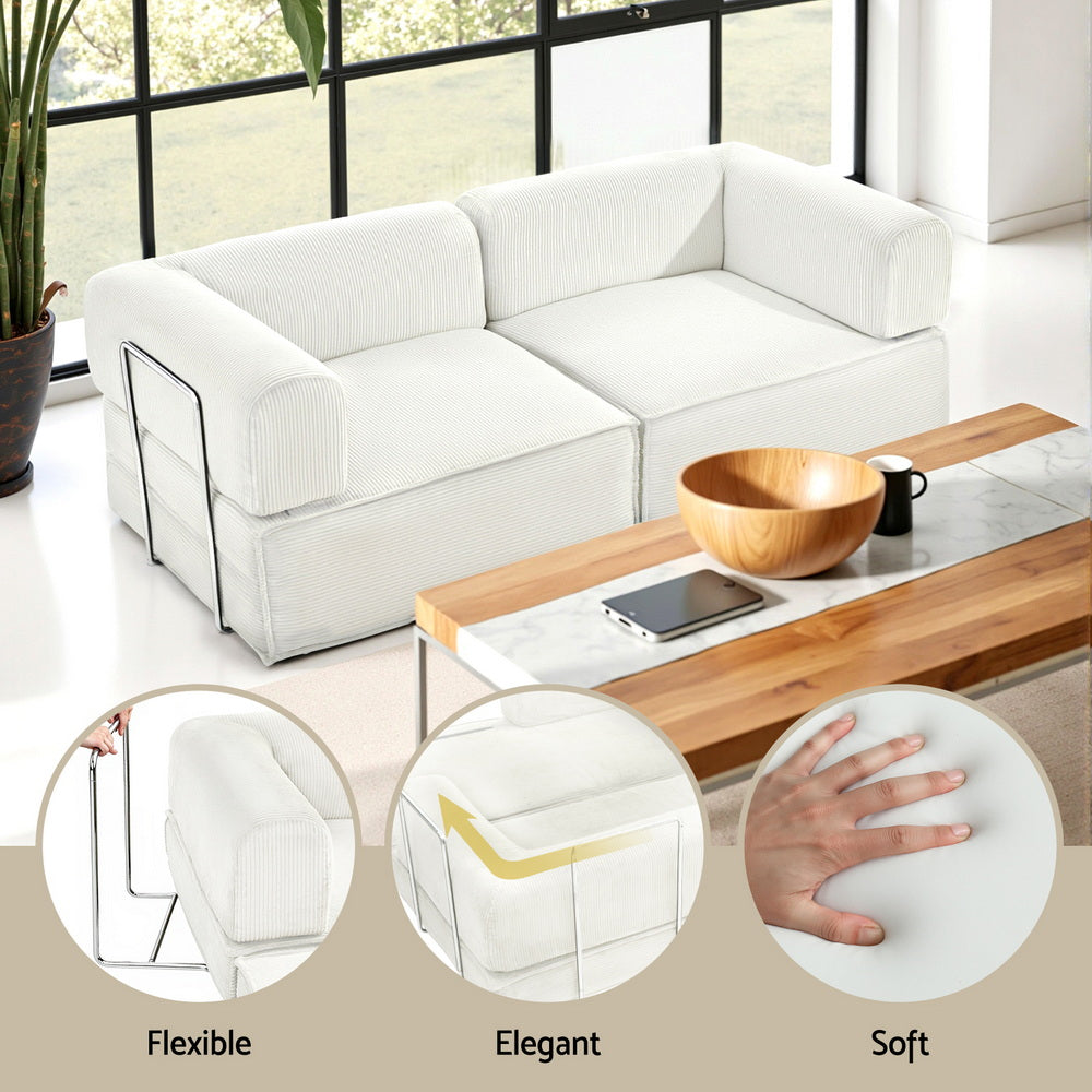 Foldable Sofa Bed | Convertible Floor Lounger | Beige