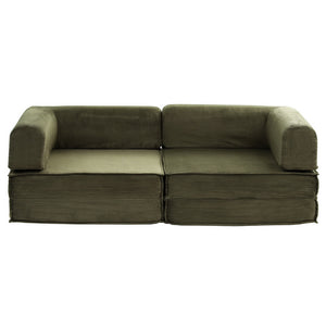 Folding Sofa Bed | Convertible Lounge Chair | Green Fabric