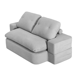 Folding Sofa Bed | High Density Foam | Corduroy Sleeper Couch | Grey