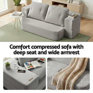 Folding Sofa Bed | High Density Foam | Corduroy Sleeper Couch | Grey