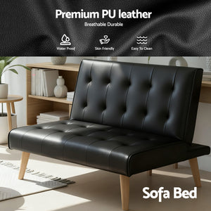 Sofa Bed | 1 Seater | Fabric Lounge Chair | Black