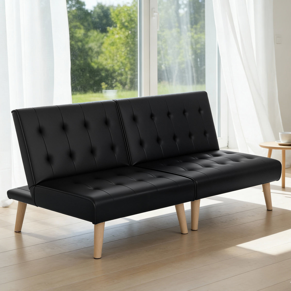 Sofa Bed | 2 Seater | Fabric Couch | Black